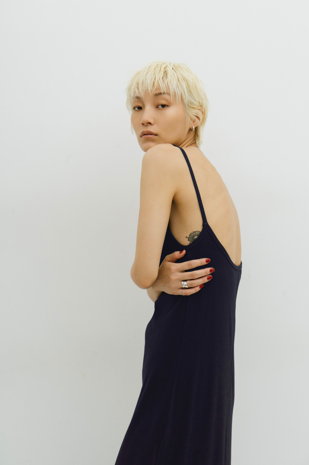 Cup-in back open cami one piece