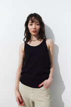 Open back knit tank