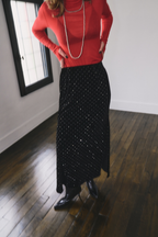 Shiny dot velour skirt