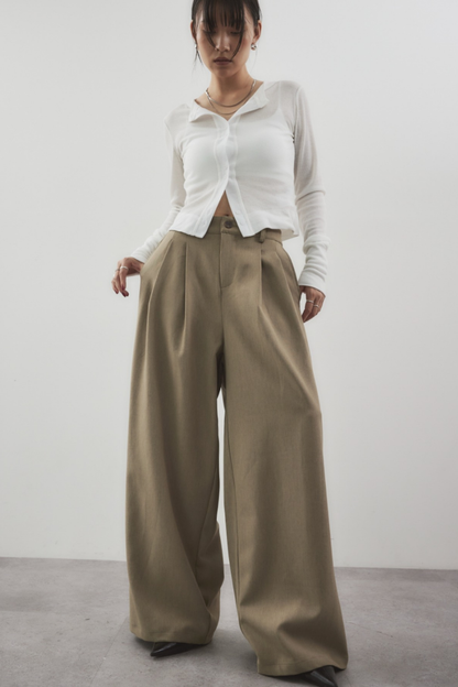 2-tuck wide pants