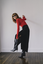Shiny dot velour skirt