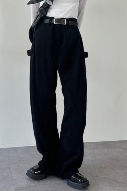 Side tuck corduroy pants