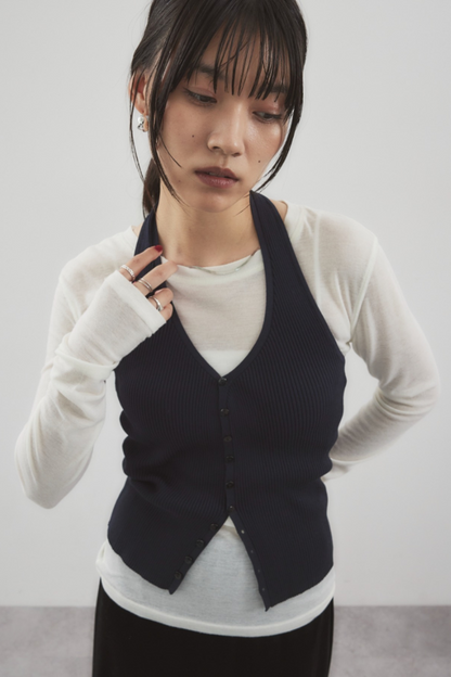 Halter neck knit vest