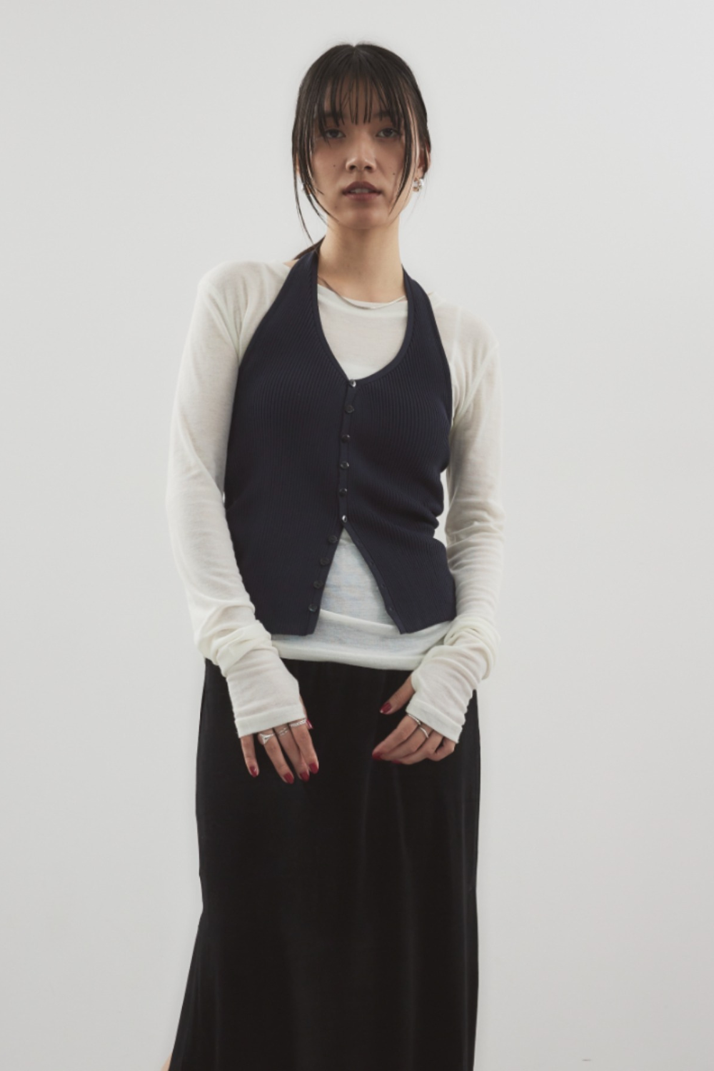 Halter neck knit vest