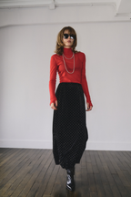 Shiny dot velour skirt