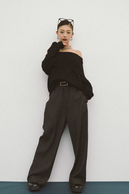 Pintuck high waist pants