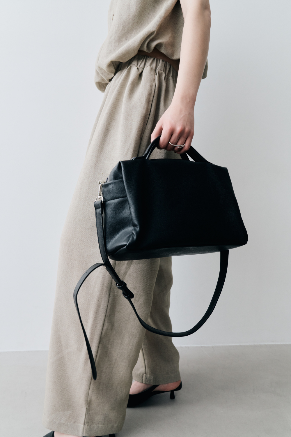 Soft leather square bag