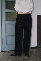Shiny dot velour pants