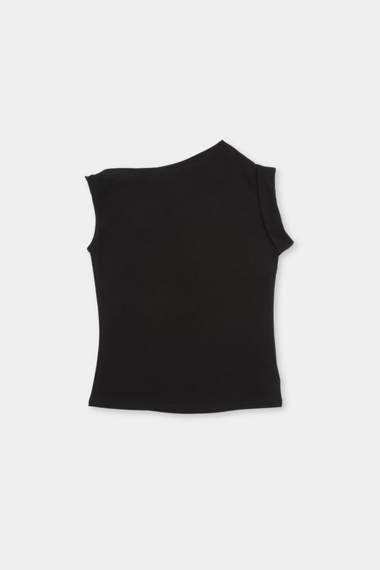 Asymmetrical neck T-shirt