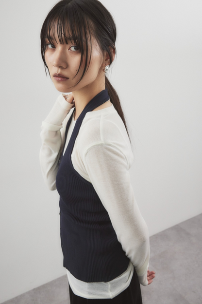 Halter neck knit vest