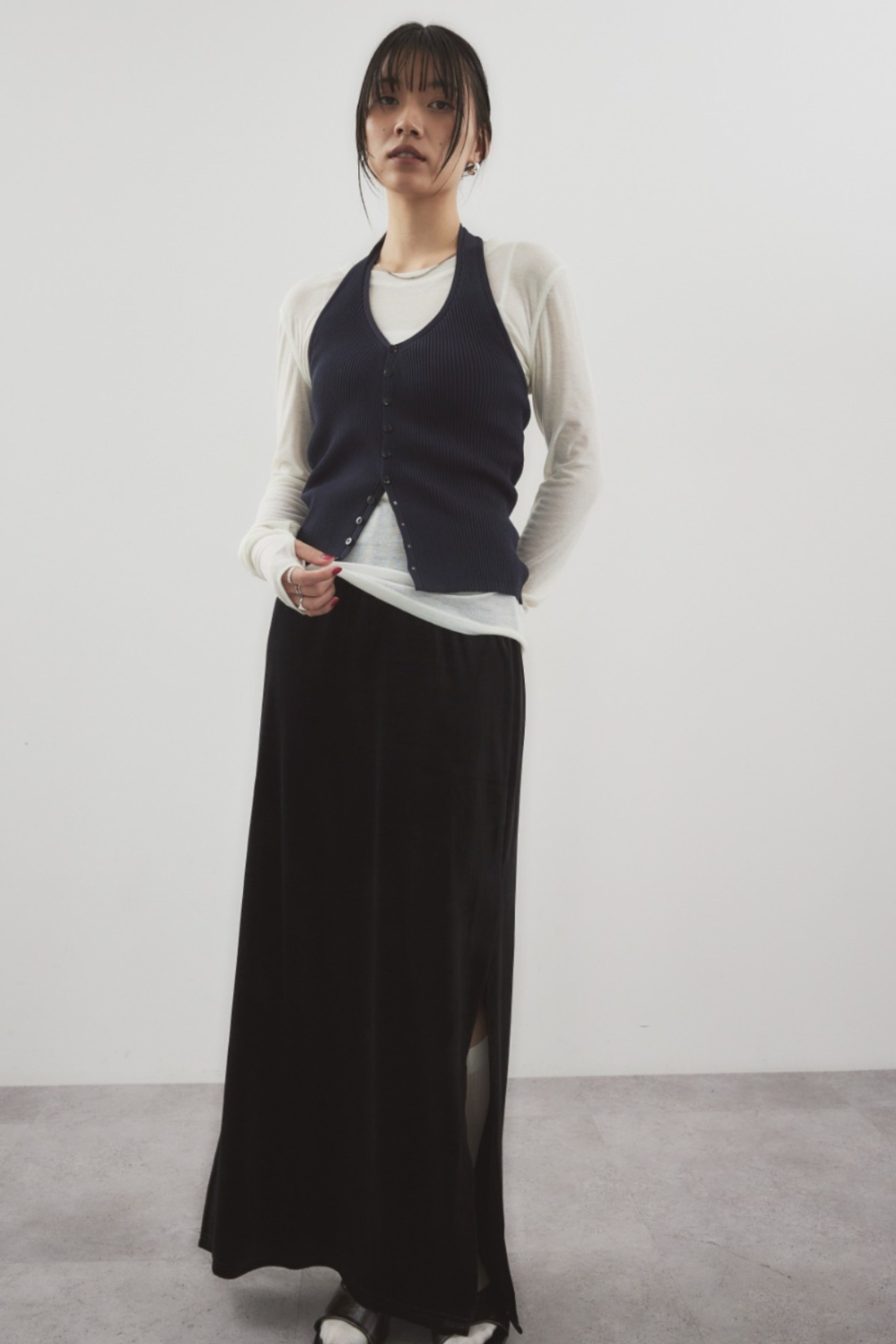 Halter neck knit vest