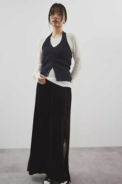 Halter neck knit vest