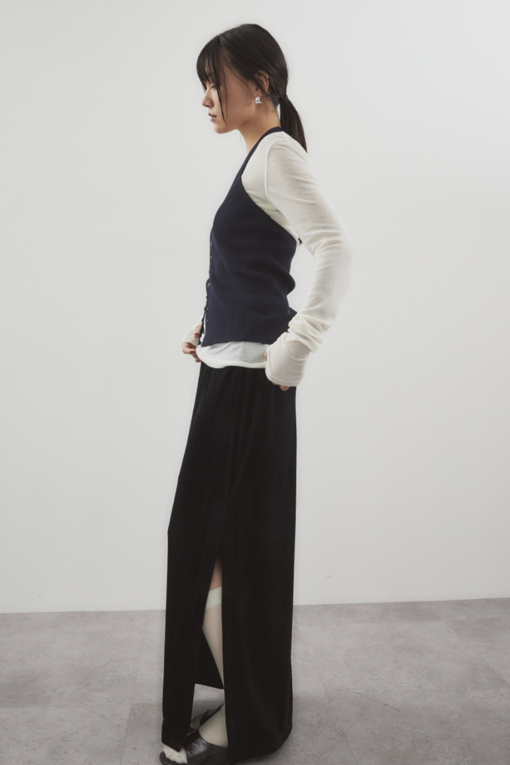 Halter neck knit vest