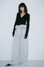 V-neck sweatshirt jumpsuit