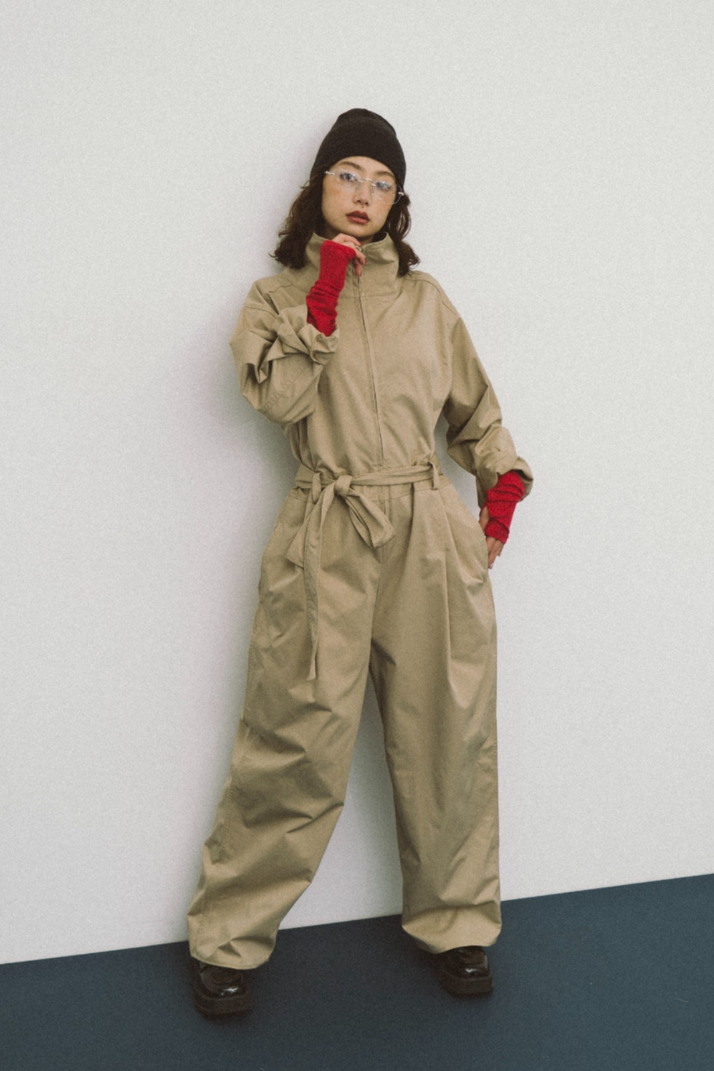 【Collaboration】Stand collar jumpsuit