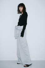 V-neck sweatshirt jumpsuit