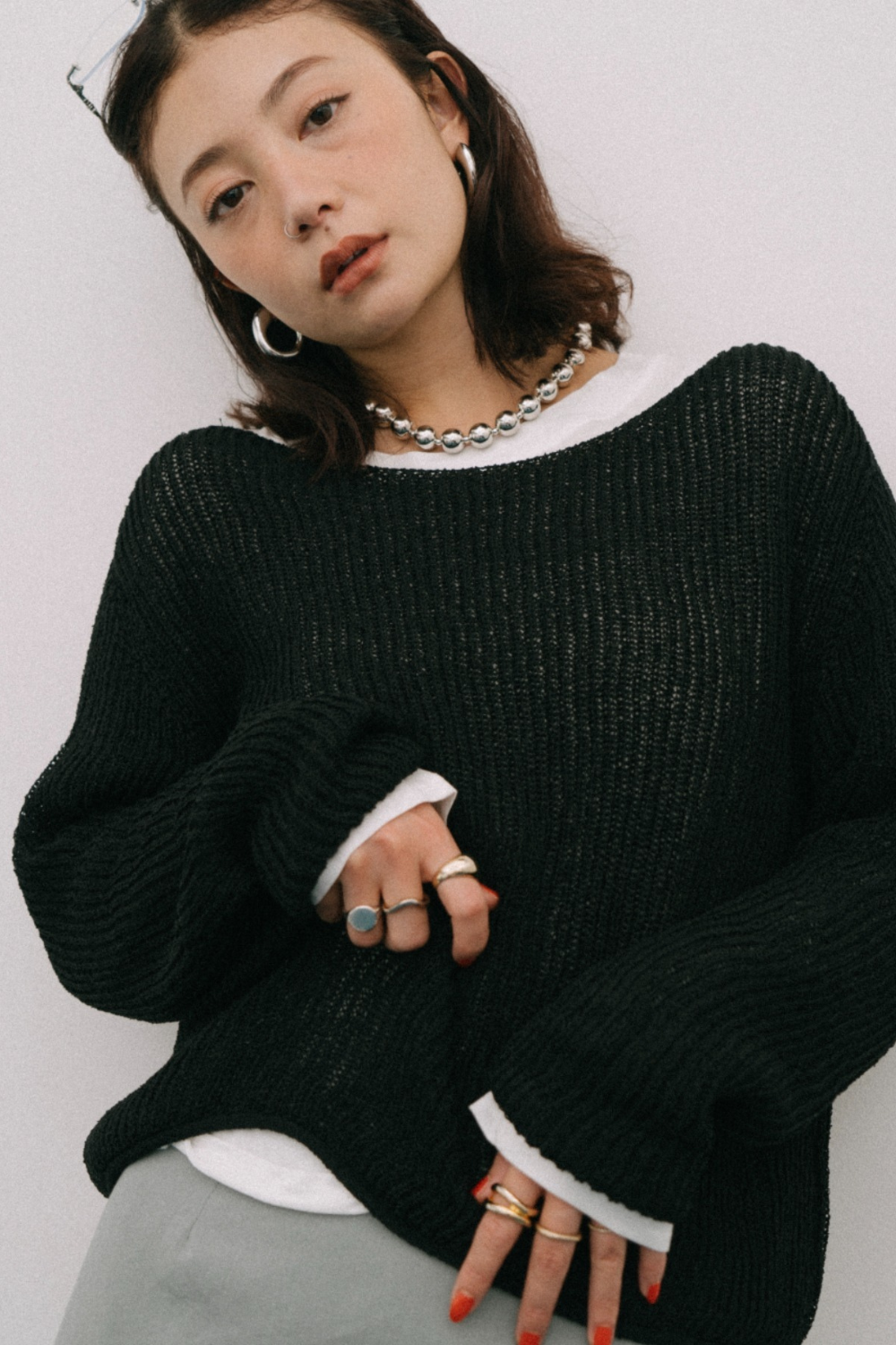 Loose knit pullover