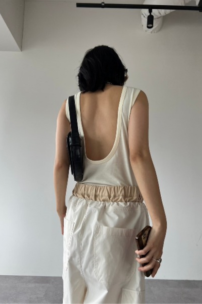 Open back tank bodysuit