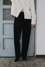 Shiny dot velour pants