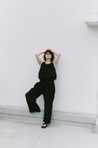 Balloon-hem sleeveless blouse