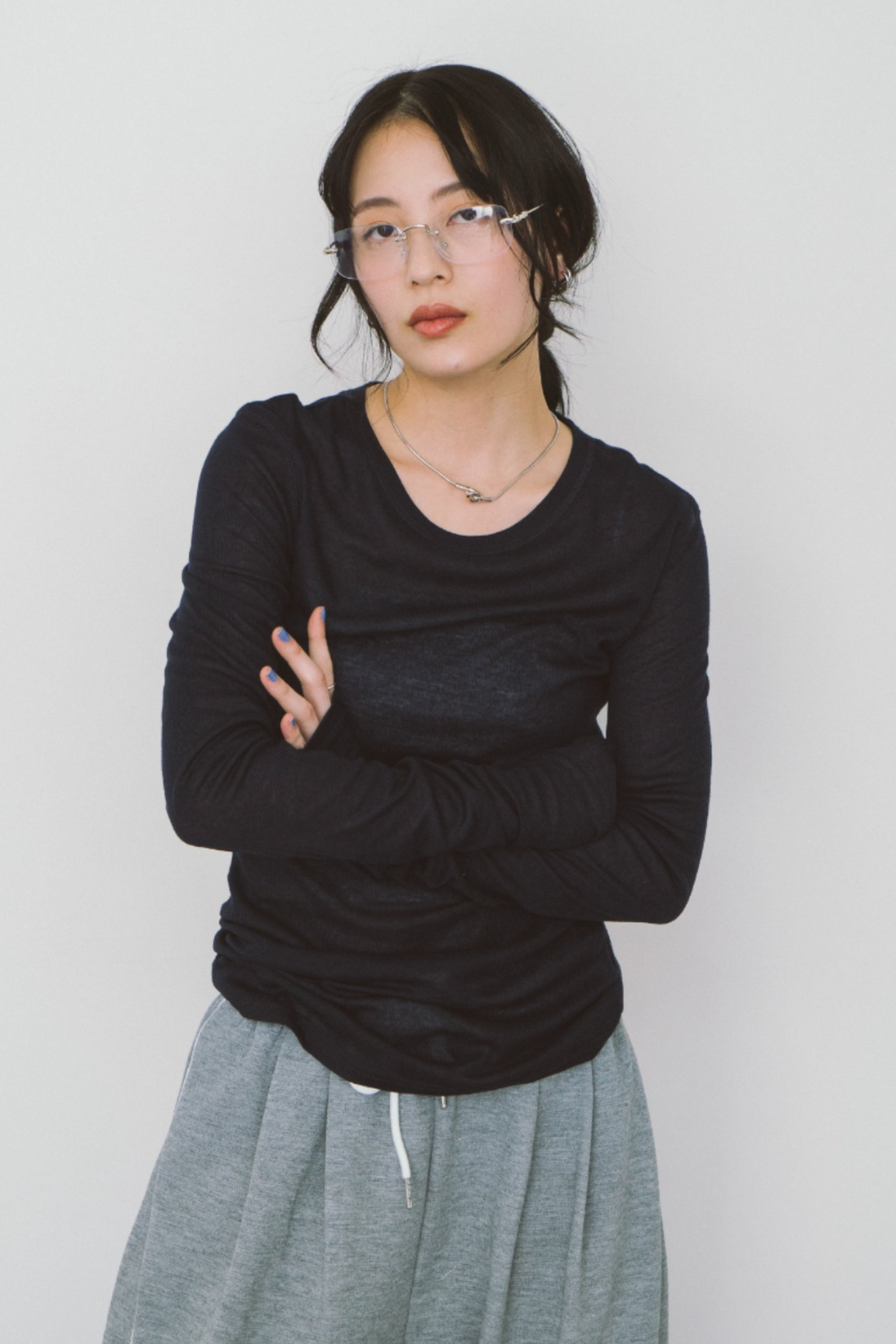 Sheer long sleeve tee