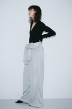 V-neck sweatshirt jumpsuit