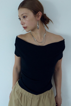 Draped off-shoulder TEE