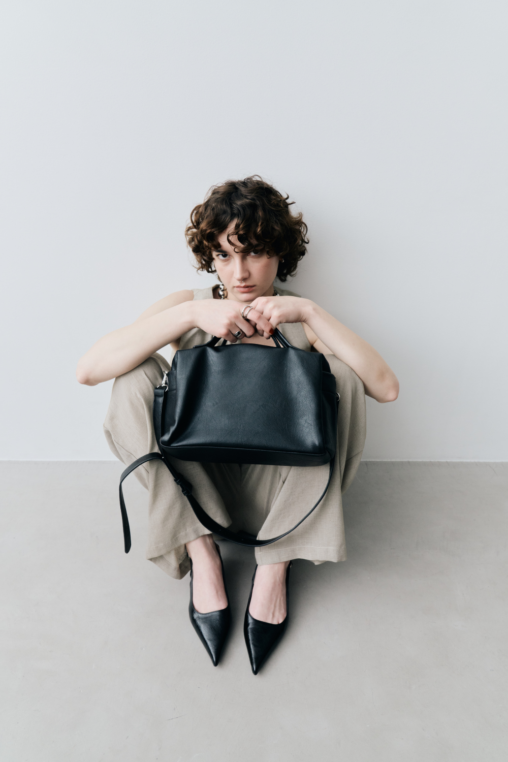 Soft leather square bag