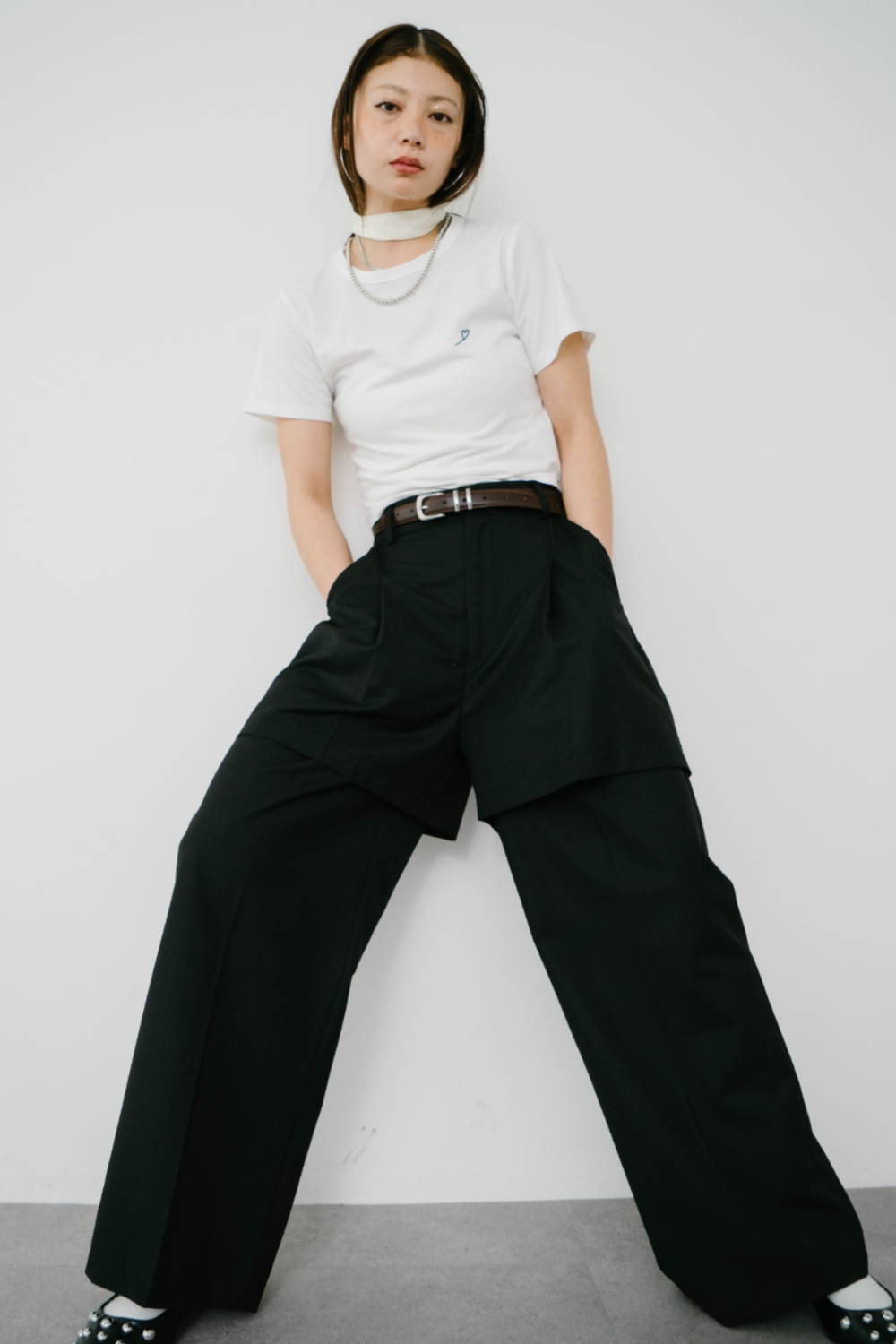 【Collaboration】Mini heart embroidery tee