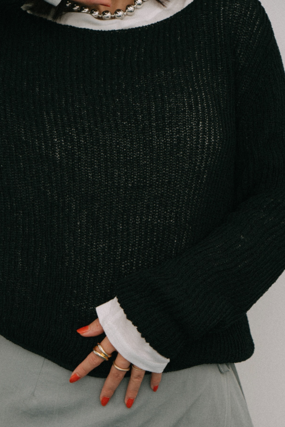 Loose knit pullover