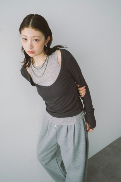 Layered sheer long tee