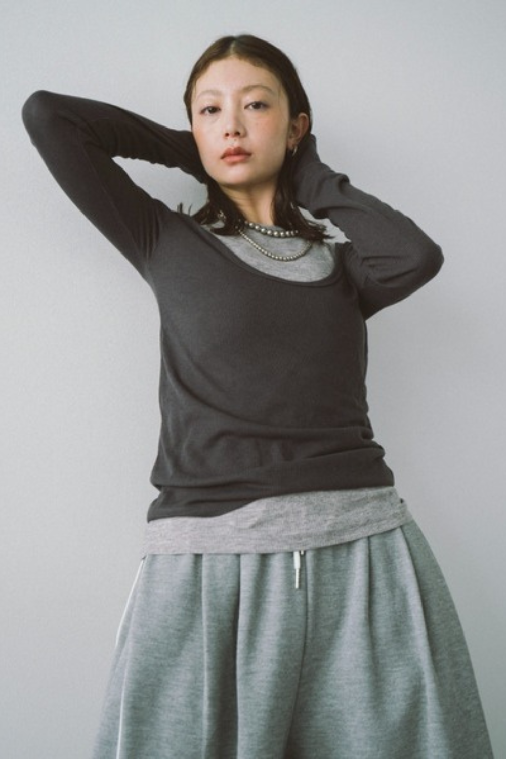 Layered sheer long tee