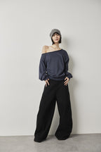 One-shoulder light sweatshirt top