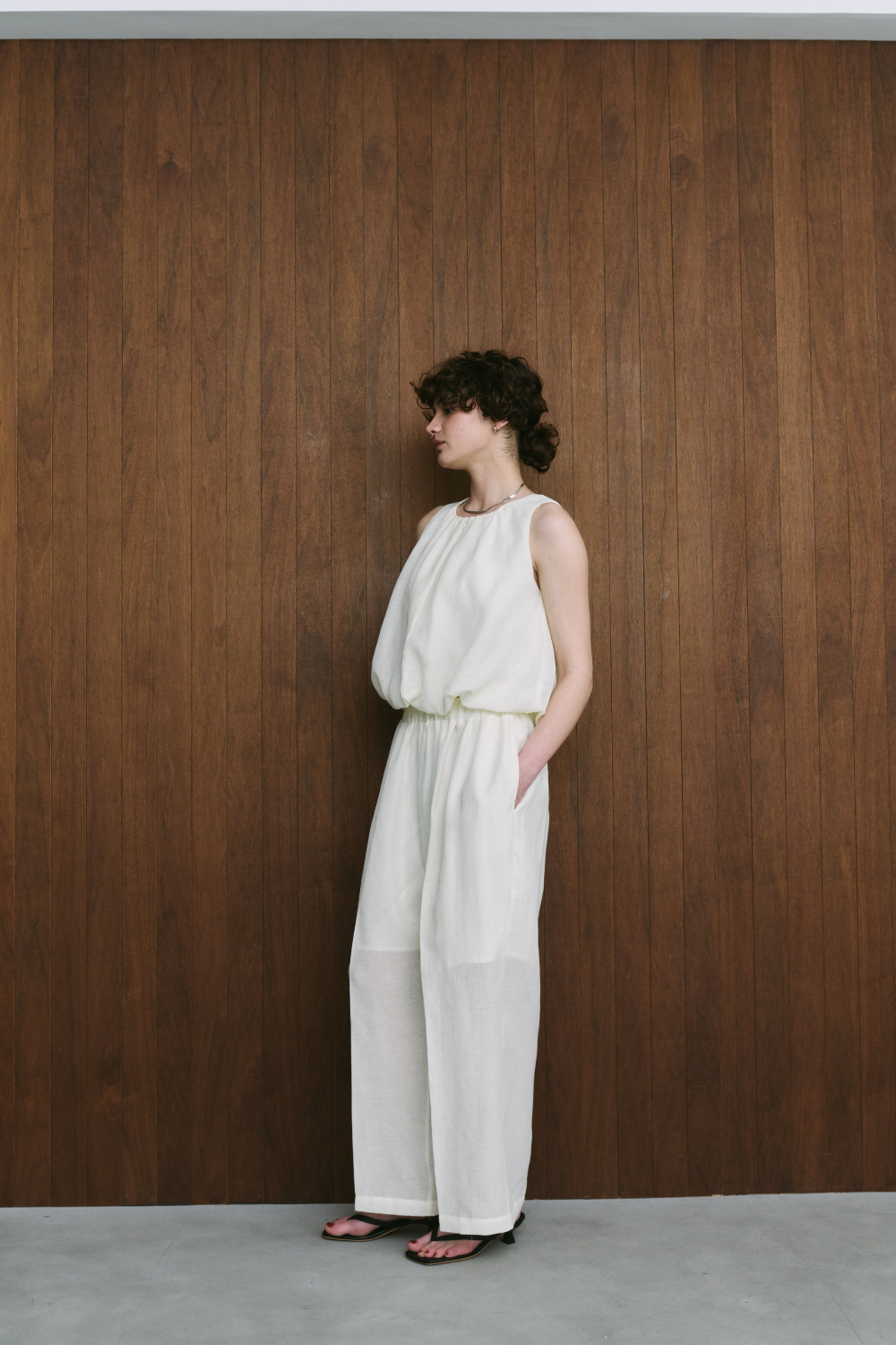 Sheer gathered pants