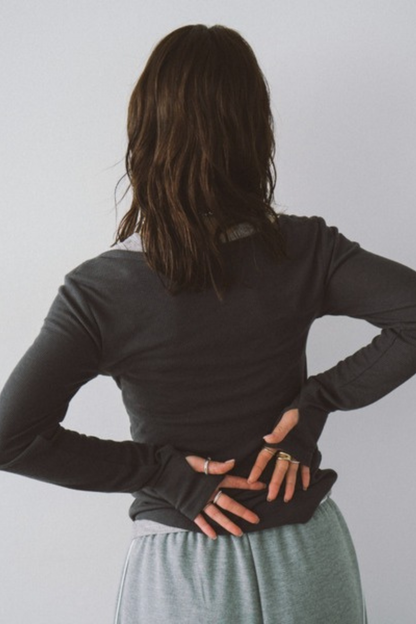 Layered sheer long tee