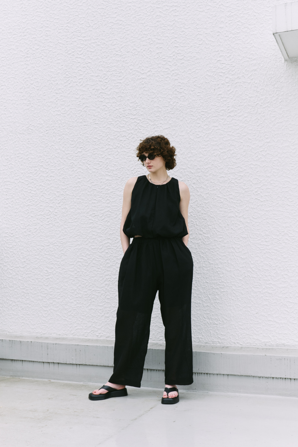Sheer gathered pants