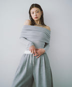 Off-shoulder knit tops