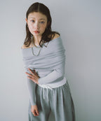 Off-shoulder knit tops