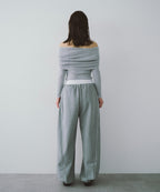 Off-shoulder knit tops