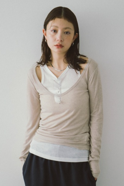 Layered sheer long tee