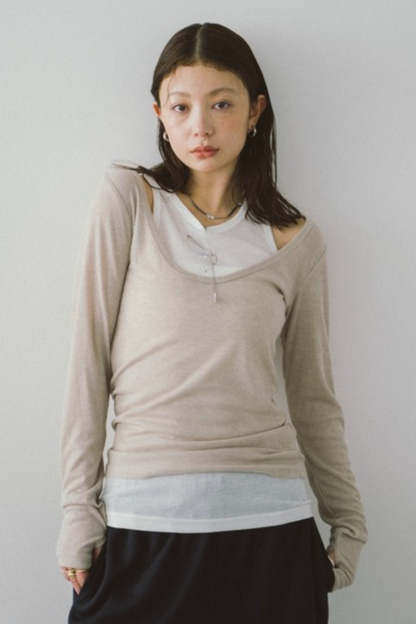 Layered sheer long tee