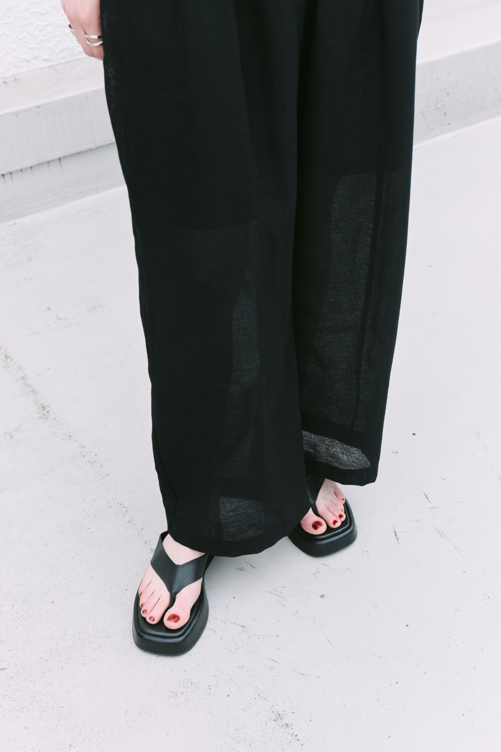 Sheer gathered pants