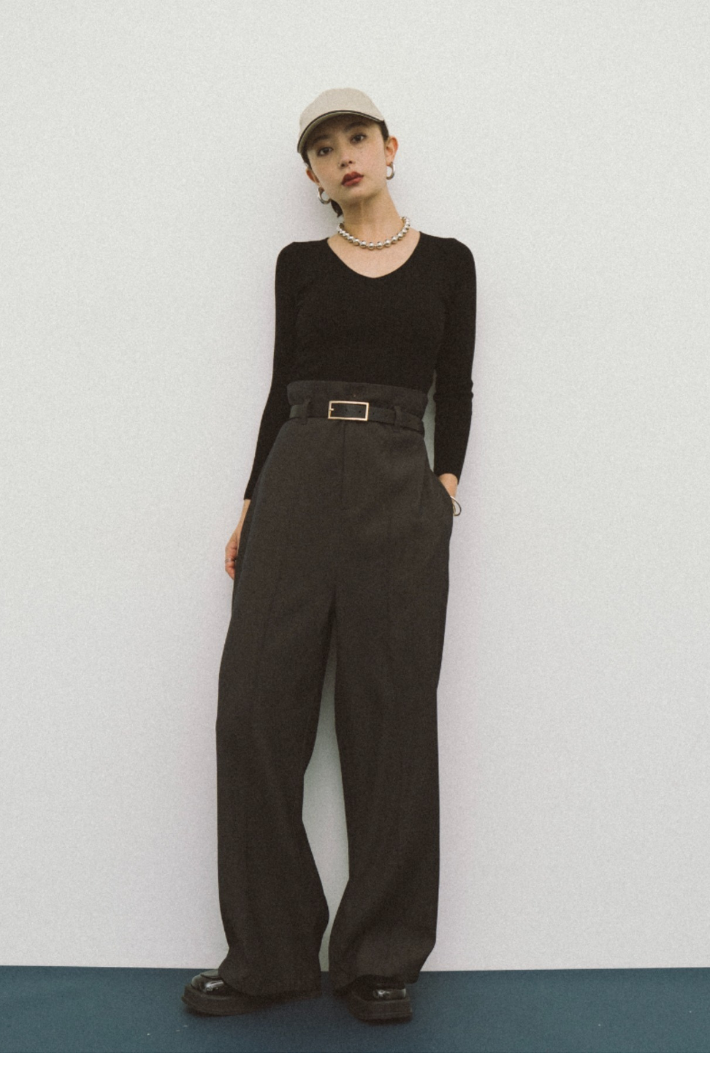 Pintuck high waist pants