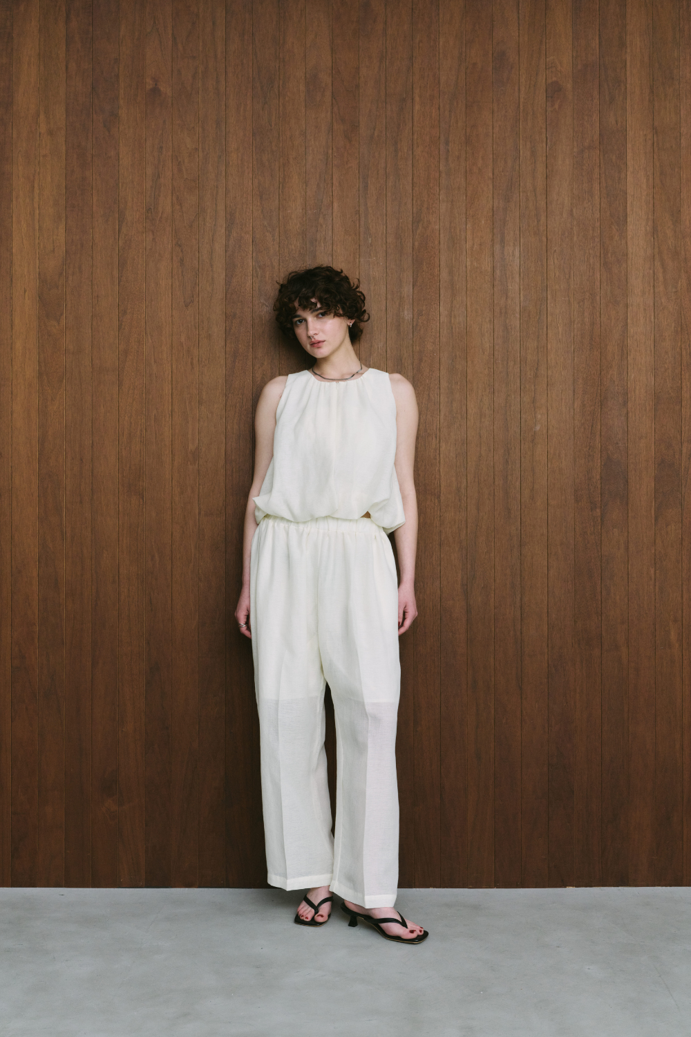 Sheer gathered pants