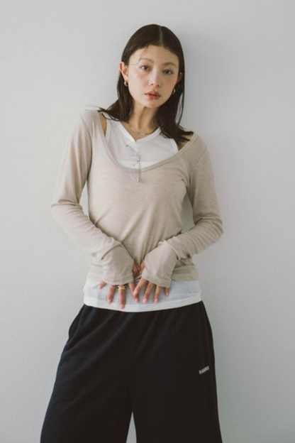 Layered sheer long tee