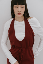 Halter neck knit tops