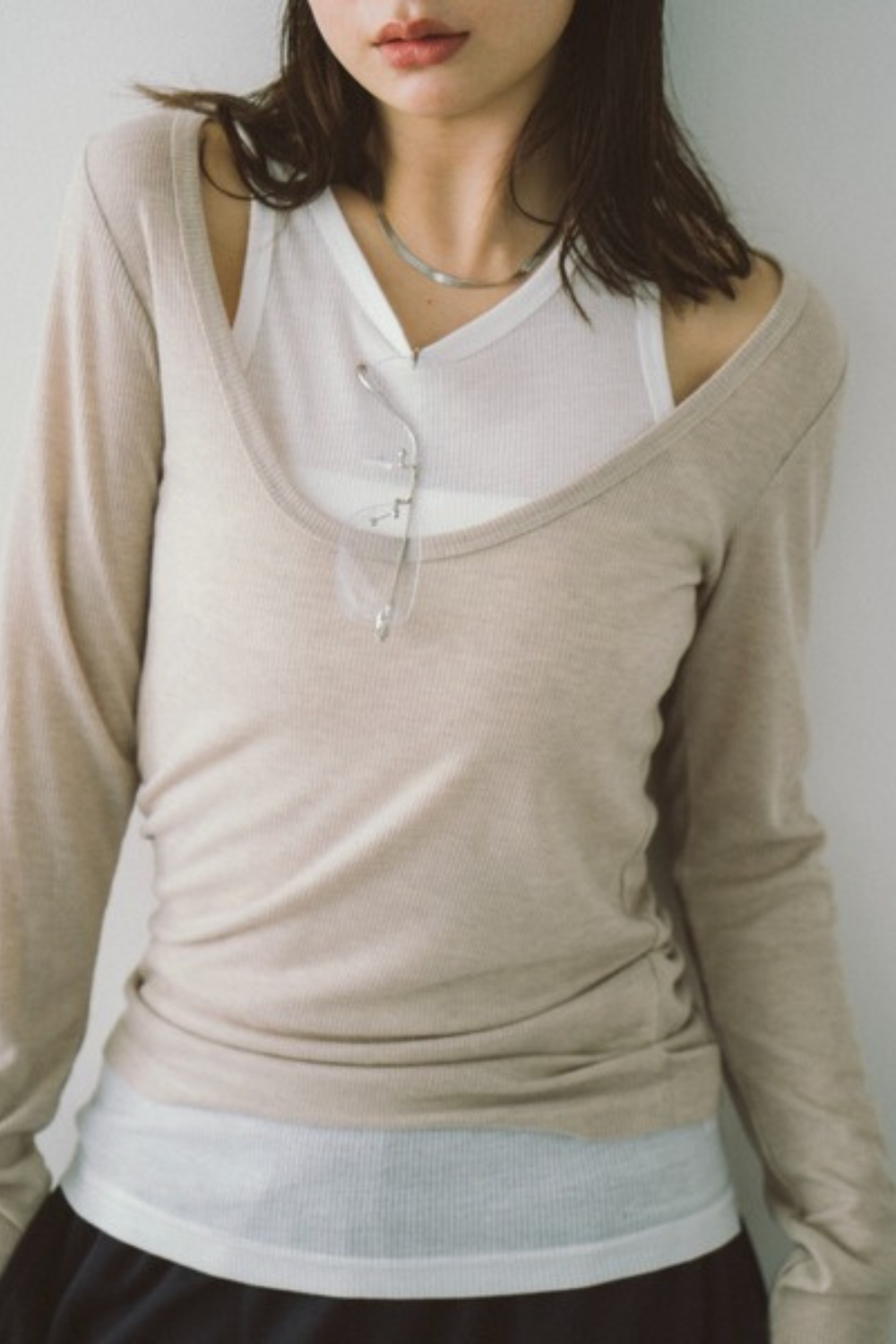 Layered sheer long tee