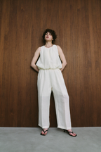 Sheer gathered pants