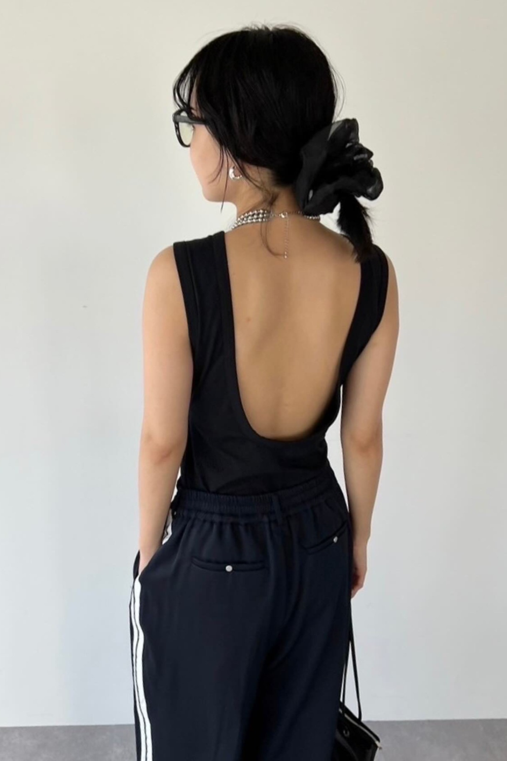 Open back tank bodysuit