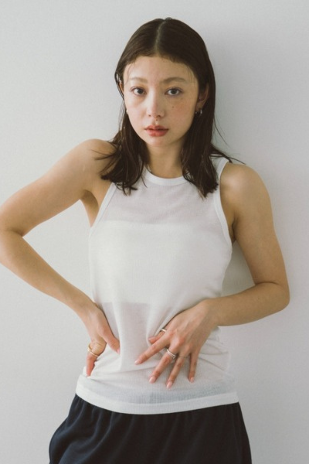 Layered sheer long tee